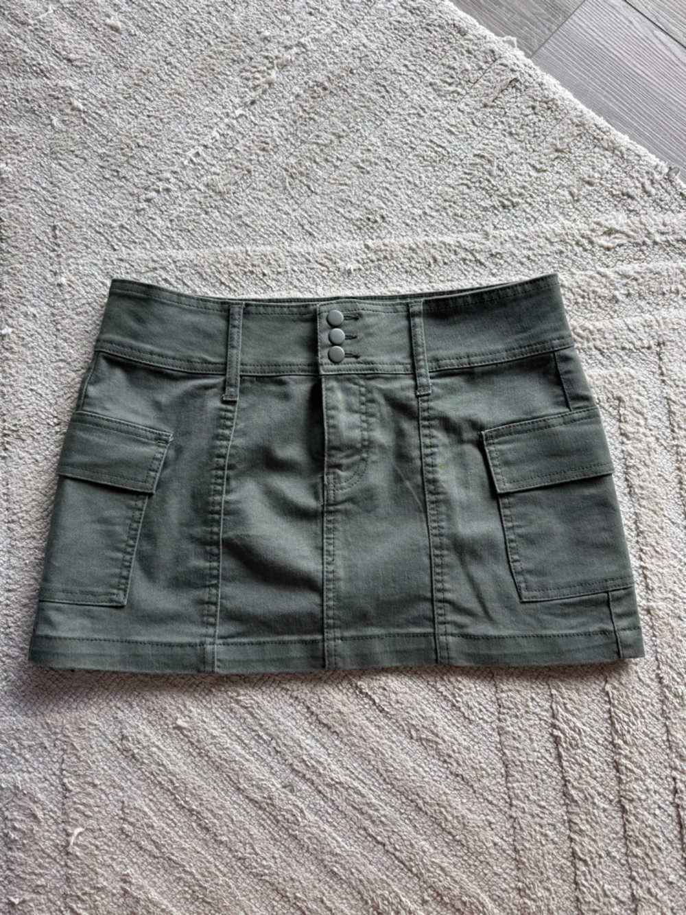 Vanilla Star Olive Utility Mini Skirt